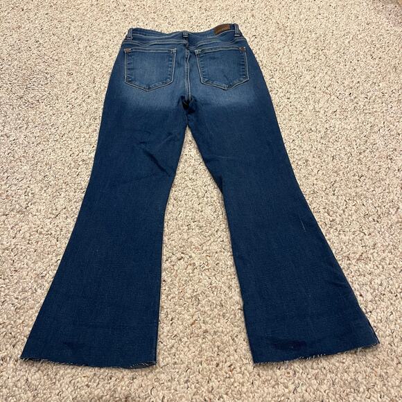 Judy Blue Flare Jeans Sz 3/26 Denim Dark Wash 24 Inseam Stretch Comfort - Picture 5 of 6